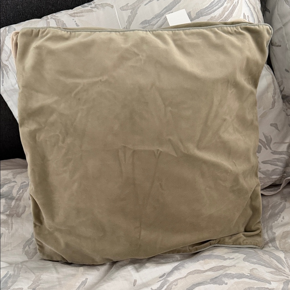 Frette Velvet Square Pillow Cover in Beige
